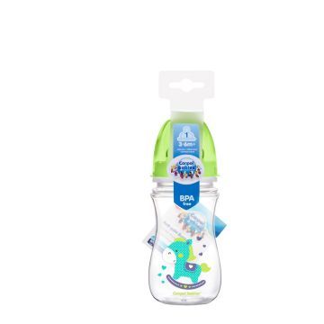Canpol Easy Start, antykolkowa butelka "Kolorowe zwierzęta", szerokootworowa, 240 ml