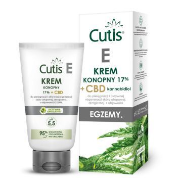 Cutis E Krem konopny 17% + CBD kannabidiol do skóry z objawami egzemy