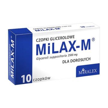 Czopki glicerolowe Milax-M, dla dorosłych, 10 szt