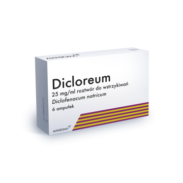 Dicloreum, 25 mg/ml; 3 ml, roztwór do wstrzyknięć, 6 ampułek