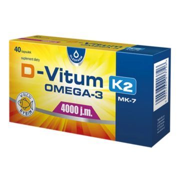 D-Vitum 4000 j.m. K2 MK-7 OMEGA-3, kaps.miękkie, 40 szt