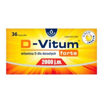 D-Vitum Forte 2000 j.m., kaps.,wit.D,dla doroslych, 90 szt
