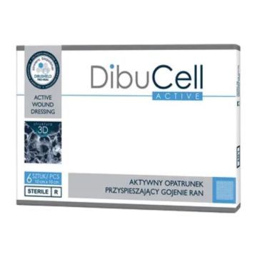DibuCell Active, aktywny opatrunek przyspieszający gojenie ran, 10x10 cm, 1 szt. (z opakowania 6 szt.)