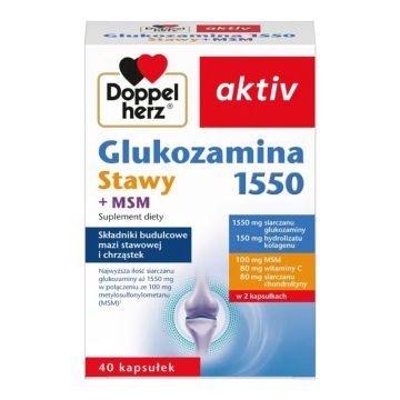 Doppelherz Aktiv Glukozamina 1550 Stawy+MSM, kaps., 40 szt