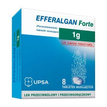 Efferalgan Forte, 1 g, tabl.musuj.,(i.rów),InPh,Hiszp, 8 szt