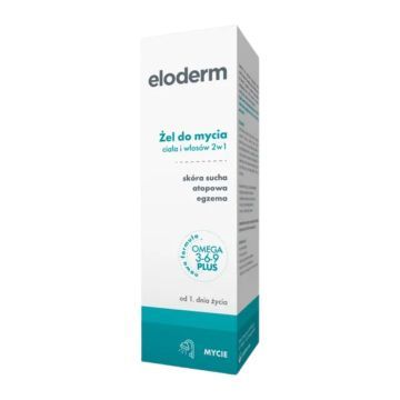 Eloderm, zel, do mycia ciala i wlosow, 2w1, 200 ml