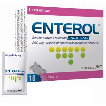 Enterol, 250 mg, proszek do sporządzania zawiesiny doustnej, 10 saszetek