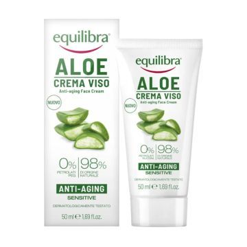 Equilibra, krem aloesowy do twarzy przeciw starzeniu się skóry, 50 ml