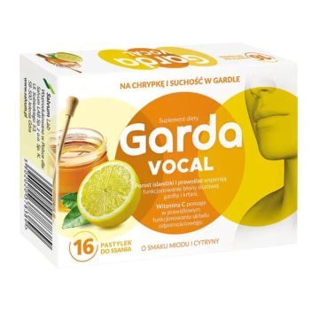 Garda Vocal, pastylki o ssania o smaku miodu i cytryny, 16 szt