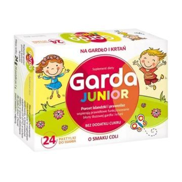 Garda junior, pastylki do ssania o smaku malinowo-truskawkowym, 24 szt.