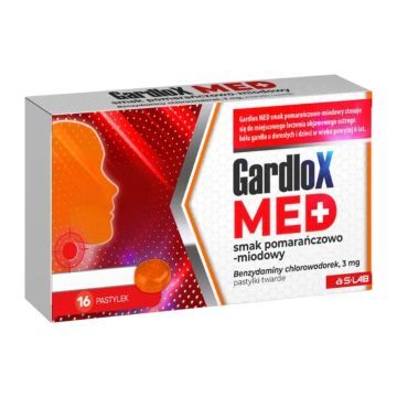 Gardlox Med smak pomaranczowo-miodowy,3mg, pastyl.tw.,16szt
