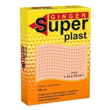 Ginger Super Plast, plast.,rozgrzewający,12x18cm,50 szt