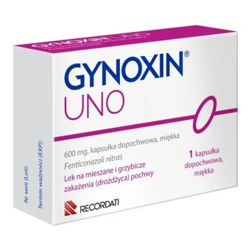 Gynoxin Uno, 600 mg, kapsułki dopochwowe miękkie (i.rów),Bułg,1szt