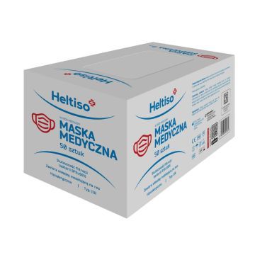 HELTISO, maska medyczna ochronna 3- warstwowa TYP IIR 50 szt