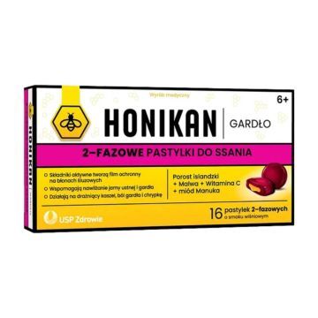 Honikan Gardło 2-fazowe pastylki do ssania, 16 szt