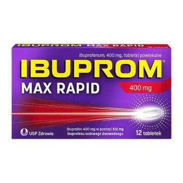 Ibuprom Max Rapid, 400 mg, tabl.powl., 12 szt