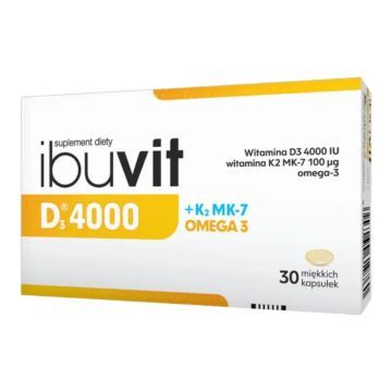 Ibuvit D3 4000+K2 MK-7 Omega 3, kapsułki miękkie, 30 szt.