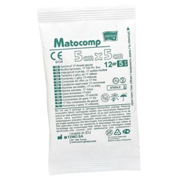 Kompr.gaz.jal.,17nit, 5x5cm,(12w),Tor, 5 szt