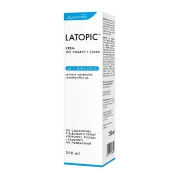 Latopic, Aktywny Krem do twarzy i ciała, 250ml