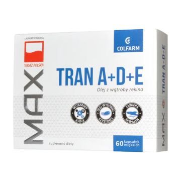 Max Tran z rekina z witaminami A+D+E, kapsułki, 60 szt.