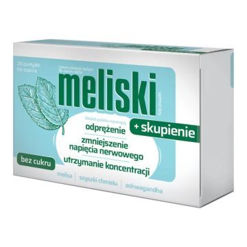 Meliski + skupienie, pastylki do ssania, 20 szt.