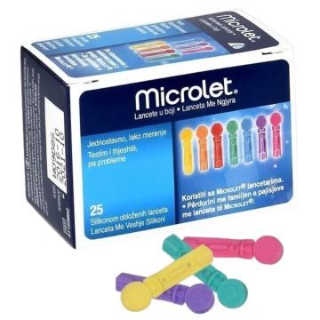 Microlet, lancety, (Ascensia), kolorowe, 25 szt