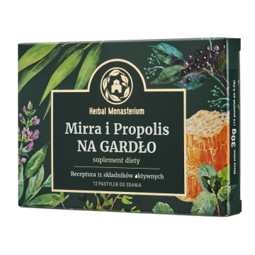 Mirra i Propolis na Gardlo bez cukru, pastyl.do ssania,24szt