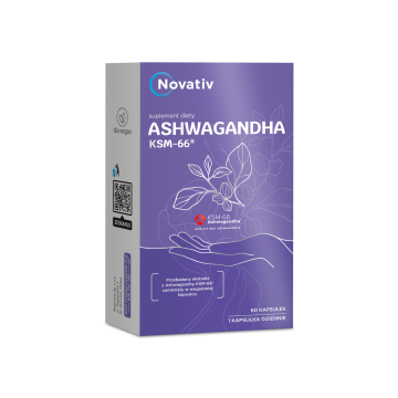 Novativ Ashwagandha KSM-66, kapsułki, 60 sztuk