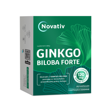 Novativ Ginkgo Biloba 120 complex, kapsułki, 60 sztuk