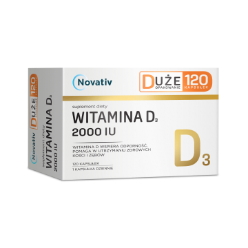 Novativ Witamina D3 2000 IU, kaps., 120 szt