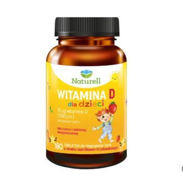 Naturell Witamina D dla dzieci, tabl., 180 szt