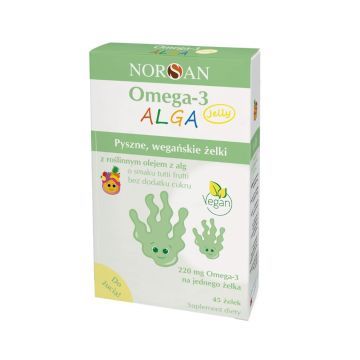 Norsan Omega-3 Alga Jelly, żelki, 45 szt