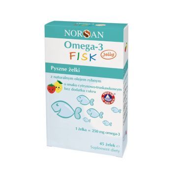 Norsan Omega-3 Fisk, żelki, 45 szt