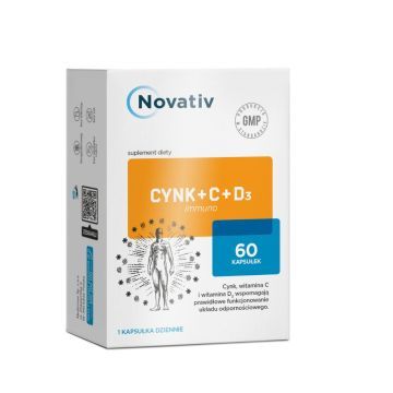 Novativ Cynk+C+D3 immuno, kaps., 60 szt