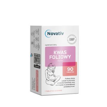 Novativ Kwas foliowy forte, tabl., 90 szt