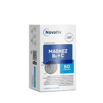 Novativ Magnez B6 + C, tabl., 60 szt