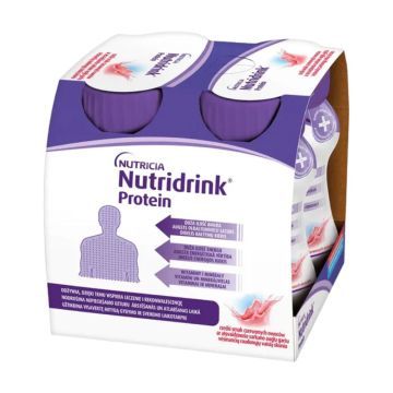Nutridrink Protein, rześki smak czerwonych owoców, płyn, 4 x 125 ml