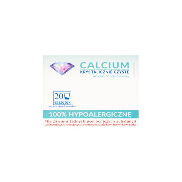 Calcium Krystalicznie Czyste, proszek, 100% hipoalergiczne, proszek w saszetkach, 20 szt.