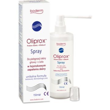 Oliprox, spray do pielęgnacji głowy i ciała w łojotokowym zapalenia skóry, 150 ml