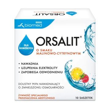 Orsalit dla dorosłych, smak malinowo-cytrynowy, saszetki (proszek), 10 szt.
