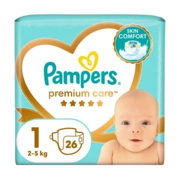 Pampers Premium Care, 1, (2-5kg), 26 szt