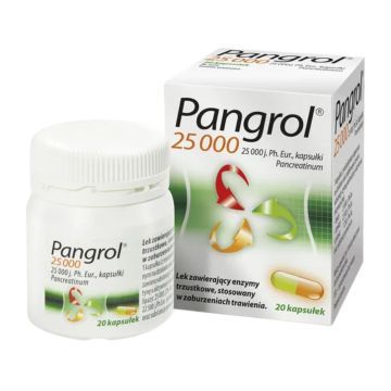 Pangrol 25 000, 25 000 j., kaps., 20 szt