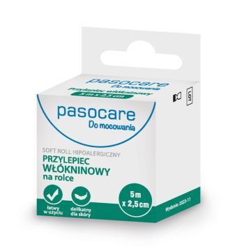 Pasocare, przylepiec włókninowy, 5 m x 2,5 cm, 1 szt. (rolka)