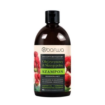 Barwa, Szampon Regenerujący Olej rycynowy + Skrzyp polny Receptury Natury, 380 ml