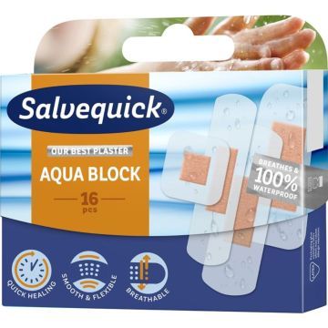 Salvequick, plastry, Aqua Block, wodoodporne,16 szt.