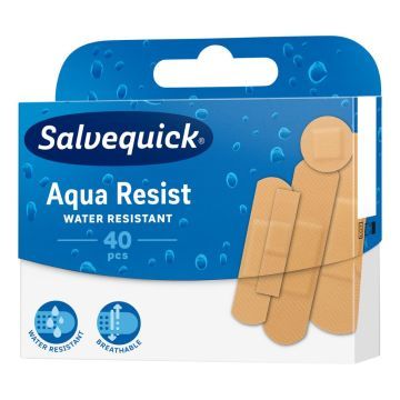 Salvequick, plastry  wodoodporne, Aqua Resist, 40 szt.