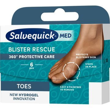 Salvequick Med Blister Rescue Toes, plastry na pęcherze, 6 szt.