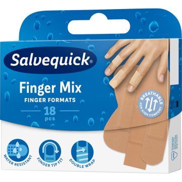 Salvequick Finger Mix, plastry na palce rąk, 18 szt.