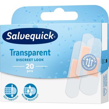 Salvequick, plastry transparentne, mix, 20 szt.