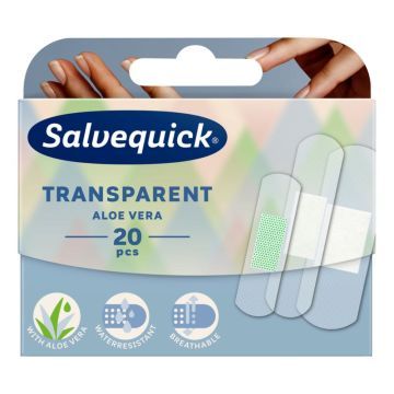 Salvequick, plastry transparentne, aloes, 20 szt